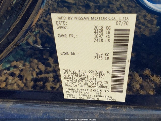 Nissan Altima Sr Intelligent Awd 2020 1N4BL4CW4LC261535 Image 9