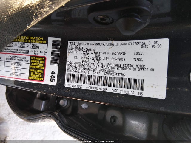 3TMCZ5ANXLM348013 Toyota Tacoma Trd Off-road