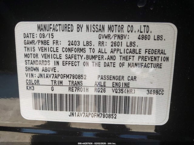 2015 INFINITI Q50 HYBRID JN1AV7AP0FM790852 Photo 8