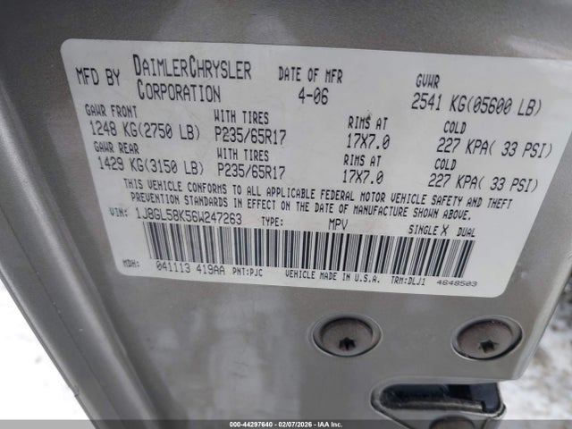2006 JEEP LIBERTY 1J8GL58K56W247263 Photo 8