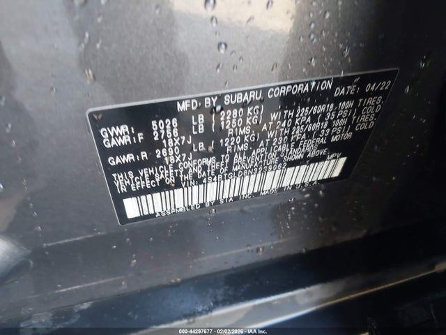 Subaru Outback Onyx Edition Xt 2022 4S4BTGLD8N3239062 Image 9
