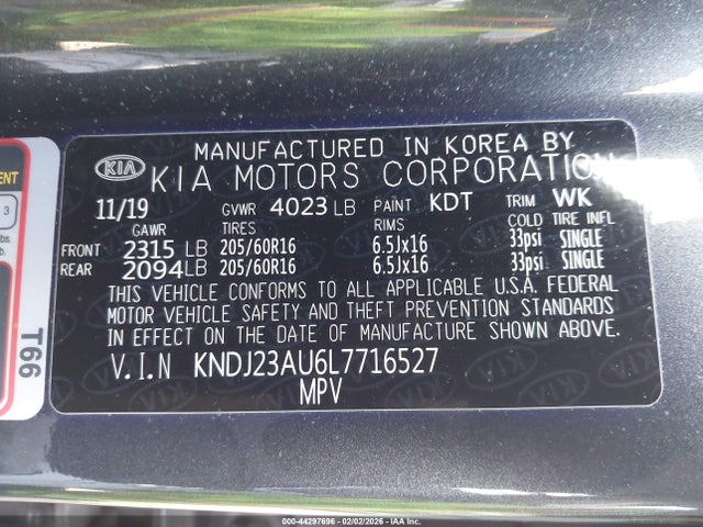 KNDJ23AU6L7716527 KIA SOUL LX