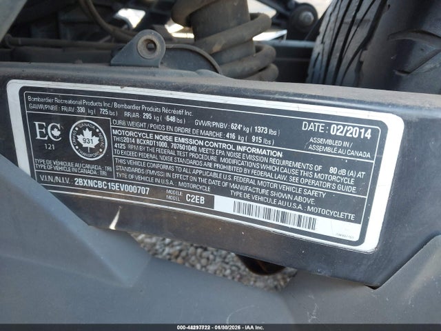 2014 CAN-AM SPYDER ROADSTER 2BXNCBC15EV000707 Photo 9