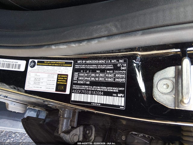 44297735 :رقم المزاد ، 4JGDF7FE0JB182084 vin ، 2018 Mercedes-benz Amg Gls 63 4matic مزاد بيع