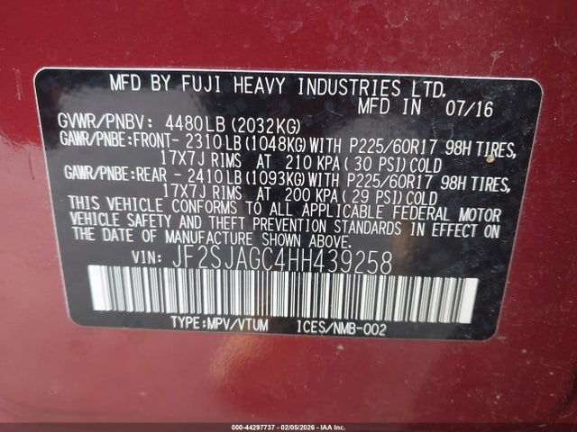 Subaru Forester 2.5i Premium 2017 JF2SJAGC4HH439258 Image 9