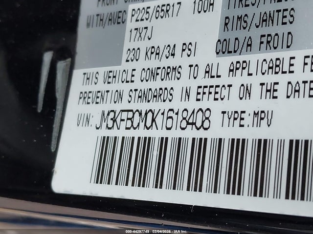 JM3KFBCM0K1618408 Mazda Cx-5 Touring
