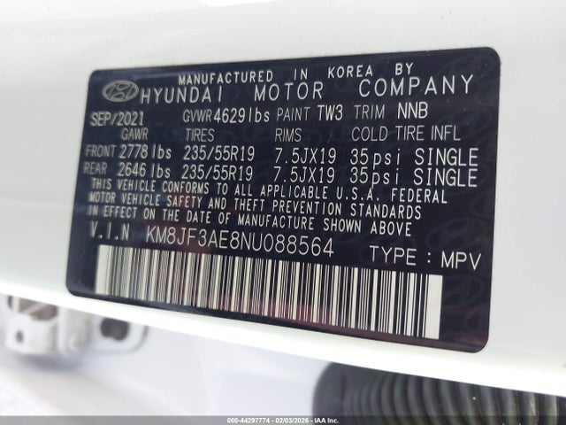 Hyundai Tucson N Line 2022 KM8JF3AE8NU088564 Image 9