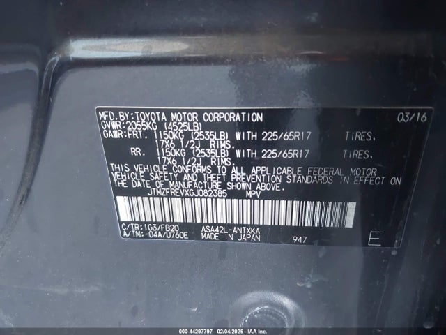 Toyota RAV4 LE 2016 JTMZFREVXGJ082385 Image 9