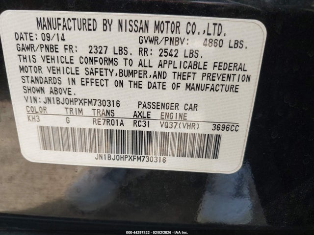 JN1BJ0HPXFM730316 Infiniti QX50