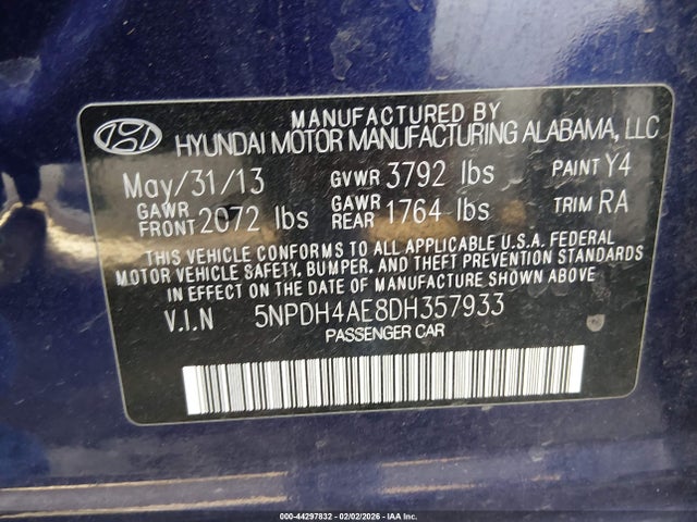 2013 HYUNDAI ELANTRA 5NPDH4AE8DH357933 Photo 8