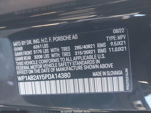 WP1AB2AY5PDA14380 Porsche Cayenne S/s Platinum Edition