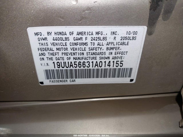 2001 ACURA TL 19UUA56631A014155 Photo 8