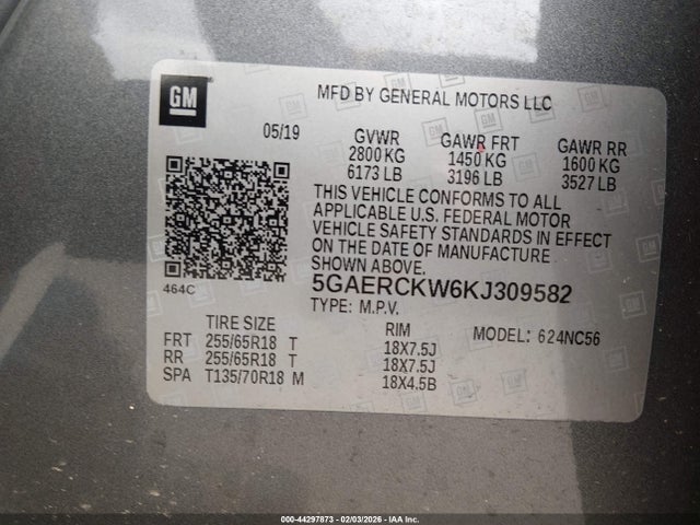 Продаж на аукціоні авто 2019 Buick Enclave Fwd Premium, vin: 5GAERCKW6KJ309582, номер лоту: 44297873