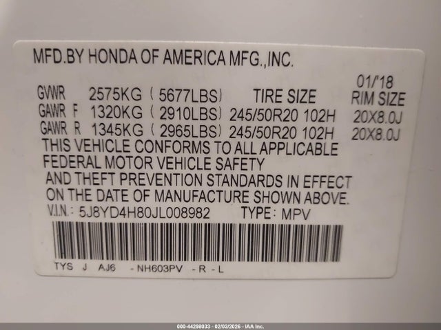 2018 ACURA MDX 5J8YD4H80JL008982 Photo 8
