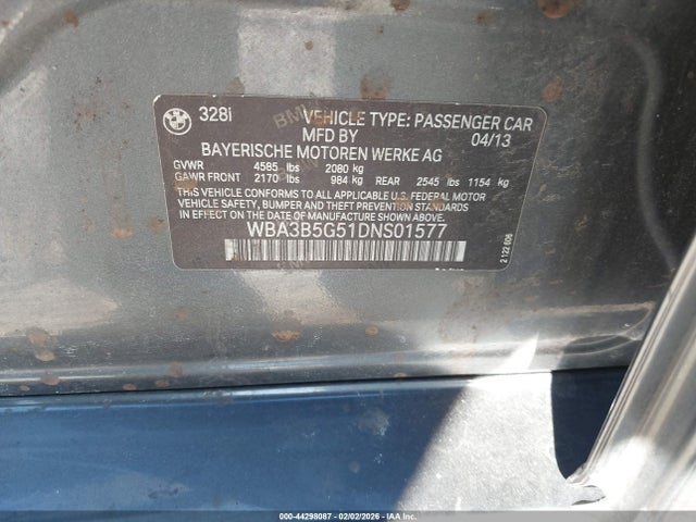 2013 BMW 328I WBA3B5G51DNS01577 Photo 8