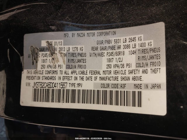 2013 MAZDA CX-9 JM3TB2CA6D0411567 Photo 8