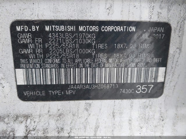 2017 MITSUBISHI OUTLANDER SPORT JA4AR3AU3HZ068713 Photo 8