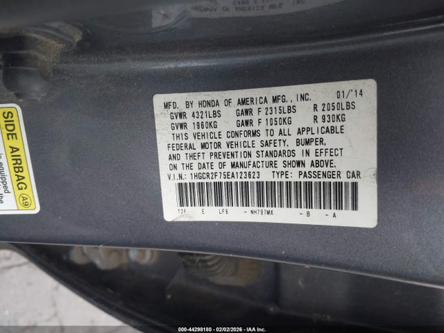 1HGCR2F75EA123623 Honda ACCORD EX