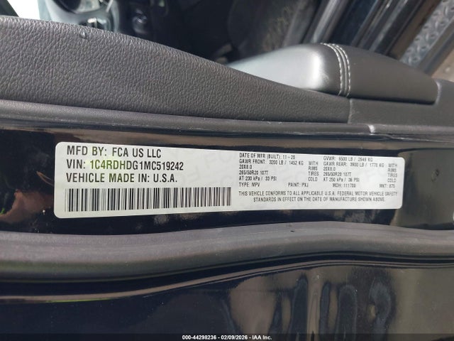 Aukcja sprzedaży 2021 Dodge Durango Gt Plus Rwd, vin: 1C4RDHDG1MC519242, numer aukcji: 44298236