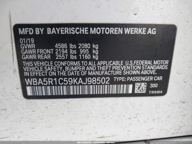 WBA5R1C59KAJ98502 BMW 330I