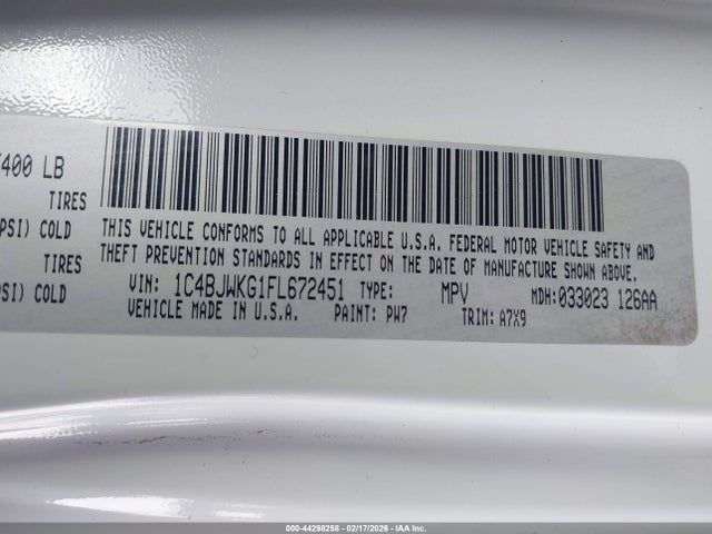 2015 JEEP WRANGLER UNLIMITED 1C4BJWKG1FL672451 Photo 8