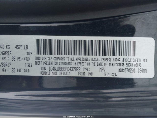 2015 JEEP COMPASS 1C4NJDBB8FD437822 Photo 8