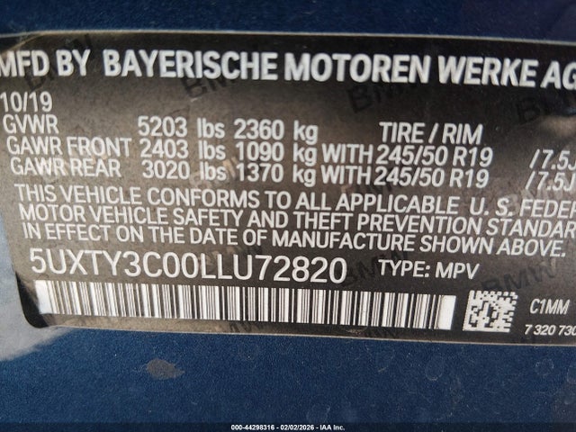 2020 BMW X3 5UXTY3C00LLU72820 Photo 8