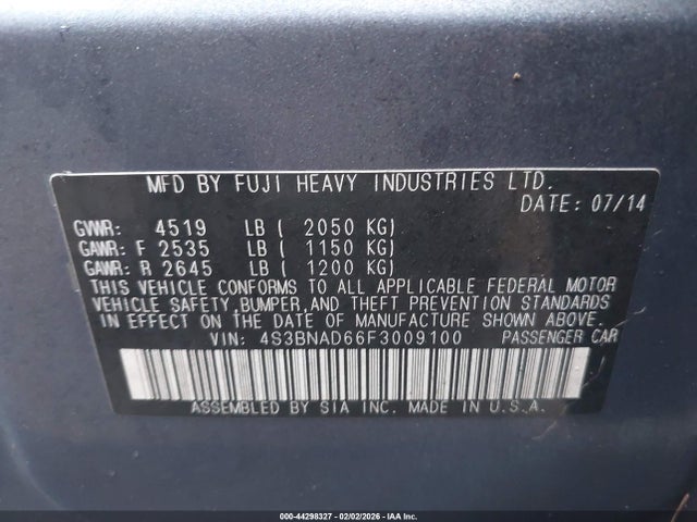 4S3BNAD66F3009100 Subaru Legacy 2.5i Premium
