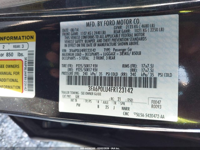 Ford Fusion Hybrid Se 2015 3FA6P0LU4FR123142 Image 9