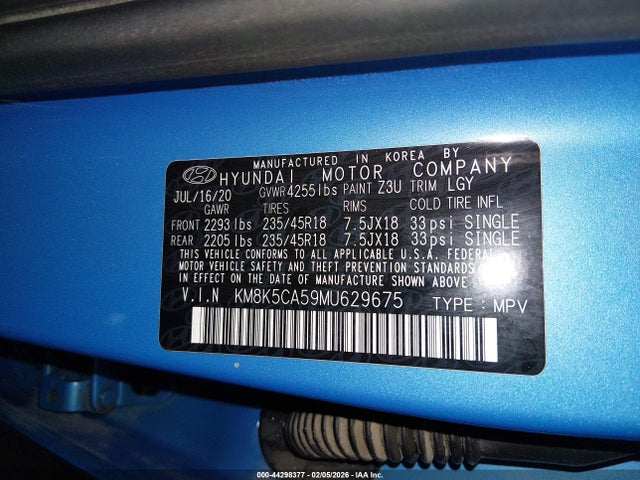 2021 HYUNDAI KONA KM8K5CA59MU629675 Photo 8