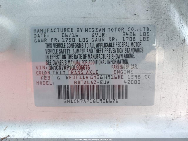 Nissan Versa 1.6 S+ 2016 3N1CN7AP1GL906676 Image 9