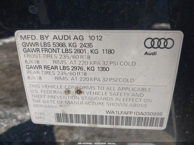 2013 AUDI Q5 WA1LFAFP1DA030995 Photo 8