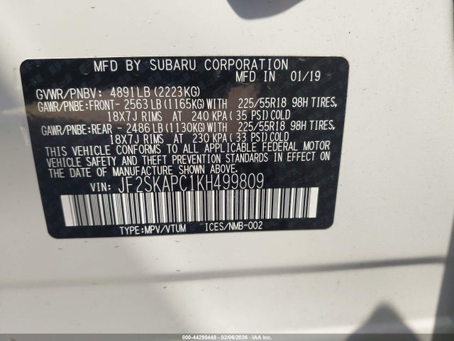 Subaru Forester Sport 2019 JF2SKAPC1KH499809 Image 9