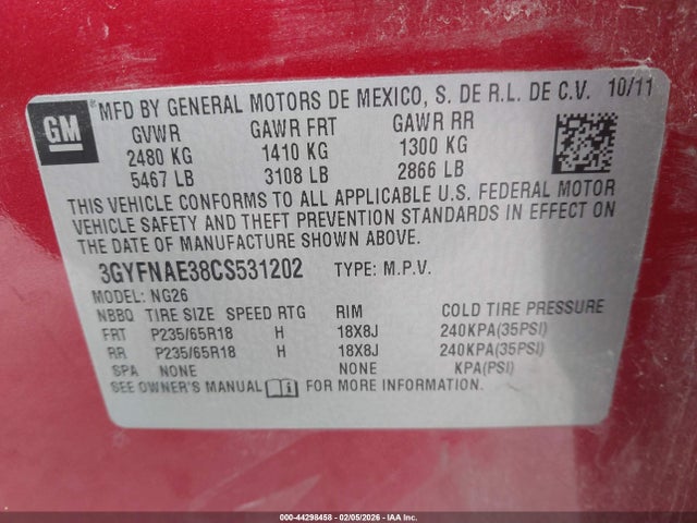 2012 CADILLAC SRX 3GYFNAE38CS531202 Photo 8