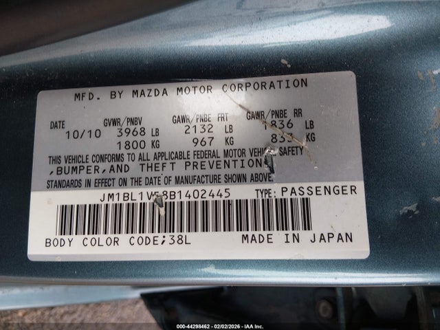 2011 MAZDA MAZDA3 JM1BL1VF8B1402445 Photo 8