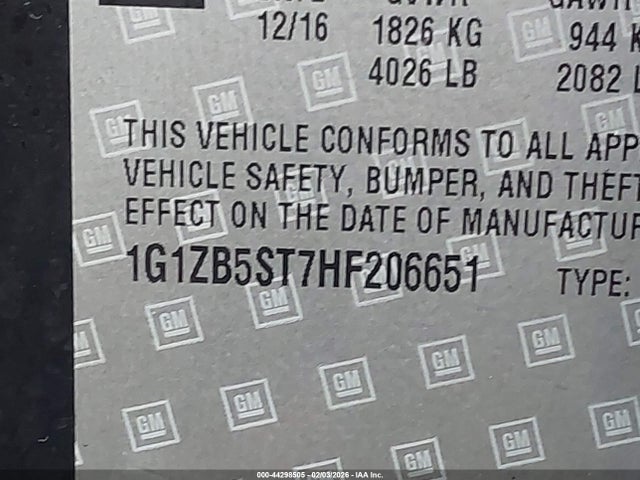 1G1ZB5ST7HF206651 Chevrolet MALIBU LS