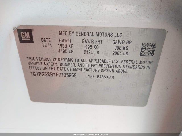 1G1PG5SB1F7135969 Chevrolet CRUZE LTZ