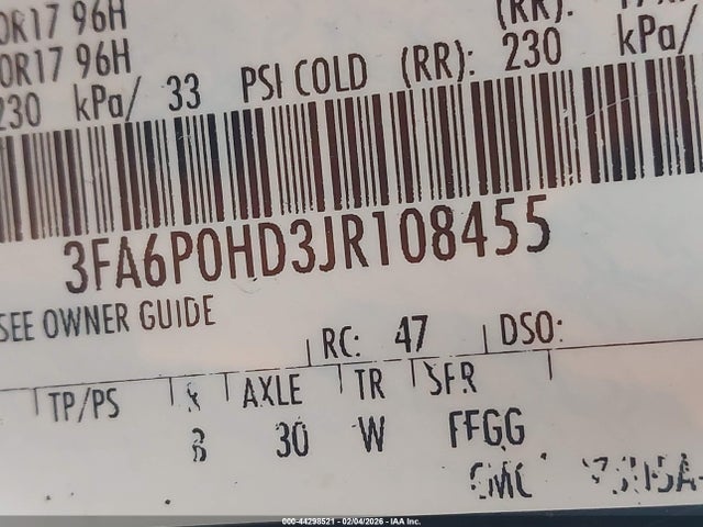 2018 FORD FUSION 3FA6P0HD3JR108455 Photo 8