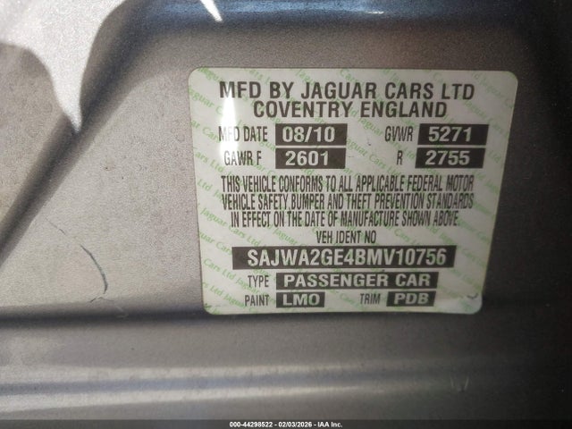 2011 JAGUAR XJ SAJWA2GE4BMV10756 Photo 8