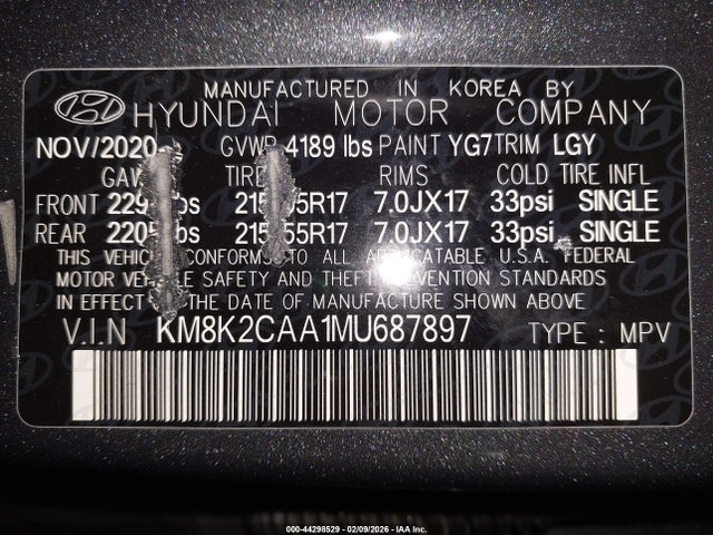 Hyundai Kona Sel 2021 KM8K2CAA1MU687897 Image 9