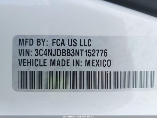 Продаж на аукціоні авто 2022 Jeep Compass Latitude 4x4, vin: 3C4NJDBB3NT152776, номер лоту: 44298556