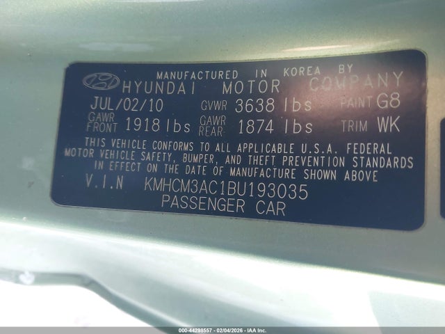 2011 HYUNDAI ACCENT KMHCM3AC1BU193035 Photo 8