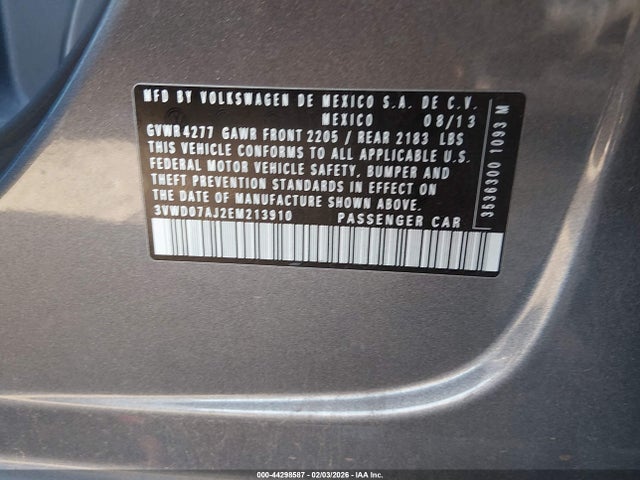 Volkswagen Jetta 1.8t Se 2014 3VWD07AJ2EM213910 Image 9