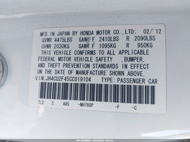 2012 ACURA TSX JH4CU2F45CC019104 Photo 8