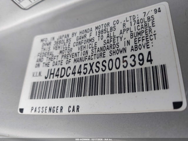 1995 ACURA INTEGRA JH4DC445XSS005394 Photo 8