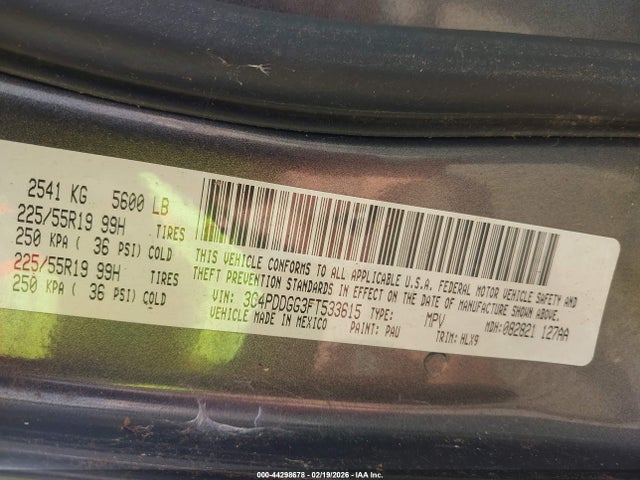 3C4PDDGG3FT533615 Dodge Journey Crossroad