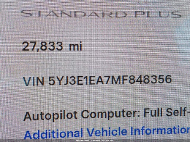 2021 TESLA MODEL 3 5YJ3E1EA7MF848356 Photo 8