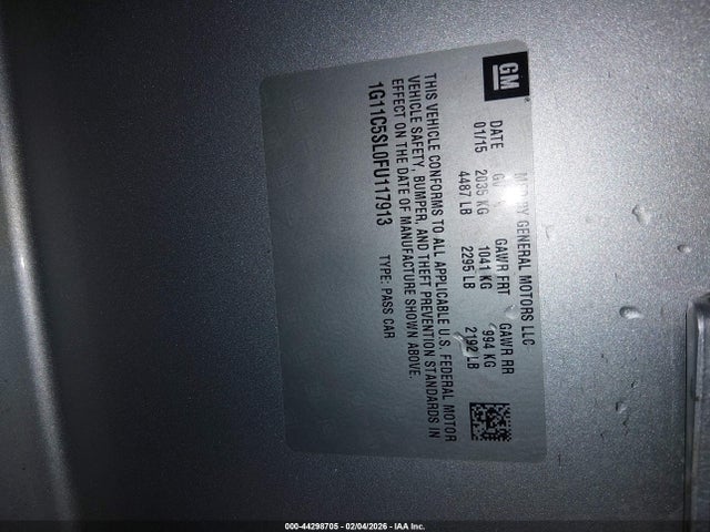 1G11C5SL0FU117913 Chevrolet MALIBU 1LT