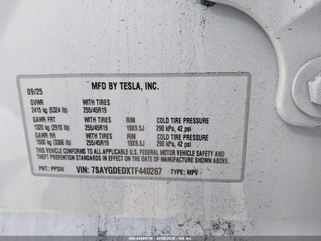 2026 TESLA MODEL Y 7SAYGDEDXTF440267 Photo 8
