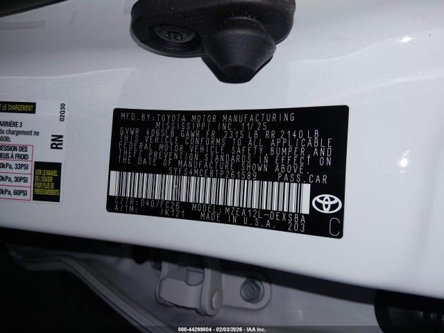 44299804 :رقم المزاد ، 5YFS4MCE8TP261589 vin ، 2026 Toyota Corolla Se مزاد بيع